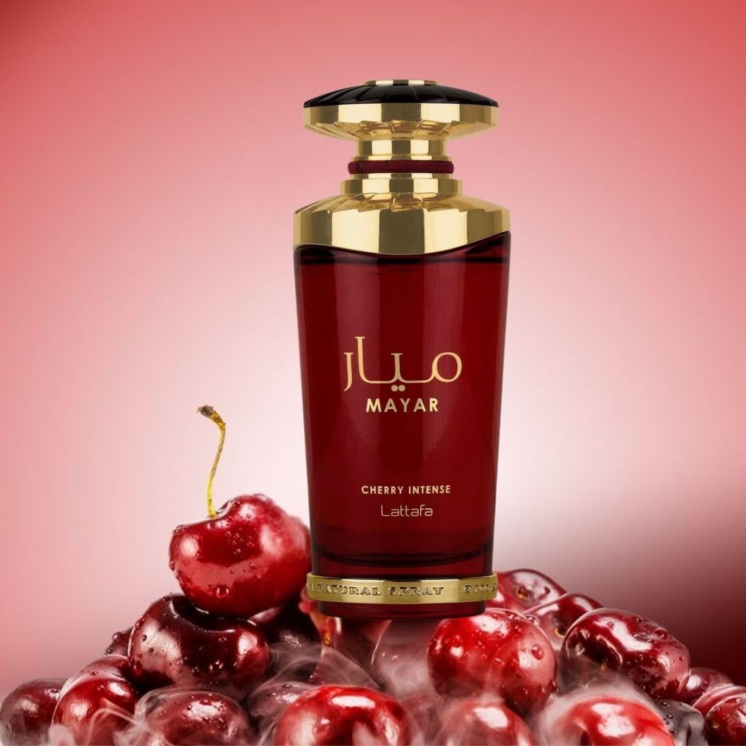 Lattafa Mayar Cherry Intense for Unisex Eau de Parfum Spray, 3.4 Ounce / 100ml